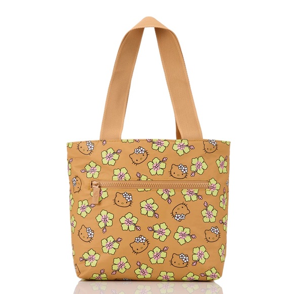 ALOHAS Tan and Green Floral Tote - Picture 2 of 5